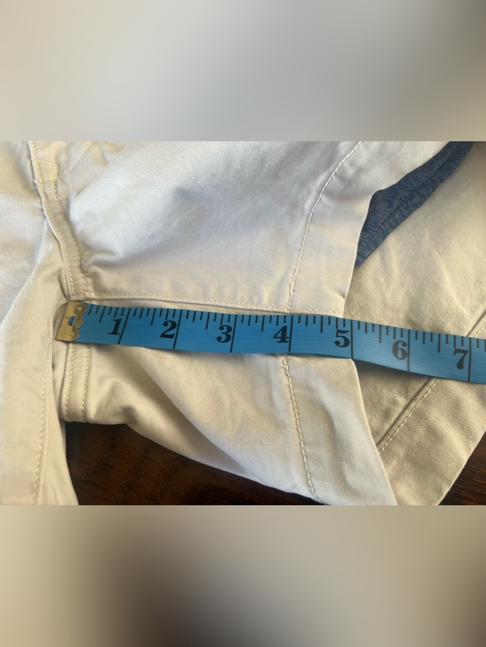 Flint & Tinder Mens 5” Chino Shorts Sz 33 Off White Stretch *Color Transfer* GUC - Picture 6 of 13